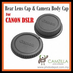 Rear Lens Cap & Camera Body Cap for Canon 1000D 1100D 450D 500D 550D DSLR
